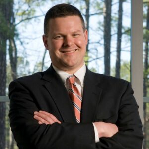 Andrew Foster, Duke Law faculty poses for a portrait in his office on Friday afternoon.